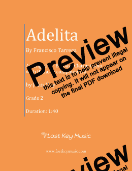 page one of Adelita-Bb Bass Clarinet Solo with Piano Accompaniment