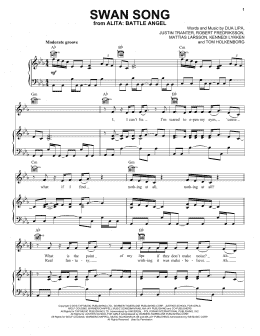 page one of Swan Song (from Alita: Battle Angel) (Piano, Vocal & Guitar Chords (Right-Hand Melody))