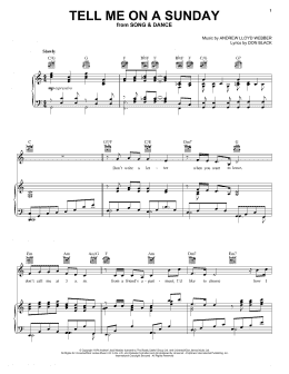 page one of Tell Me On A Sunday (Vocal Pro + Piano/Guitar)