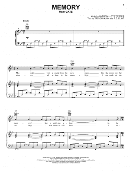 page one of Memory (from Cats) (Vocal Pro + Piano/Guitar)