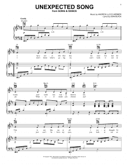 page one of Unexpected Song (from Song & Dance) (Vocal Pro + Piano/Guitar)