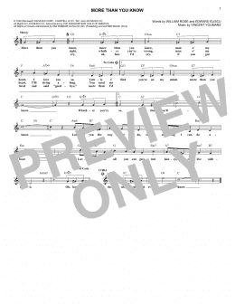 page one of More Than You Know (Lead Sheet / Fake Book)