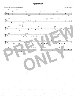 page one of Liebestraum No. 3 (Dream Of Love) (Lead Sheet / Fake Book)