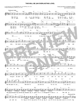 page one of This Will Be (An Everlasting Love) (Lead Sheet / Fake Book)
