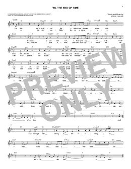 page one of 'Til The End Of Time (Lead Sheet / Fake Book)