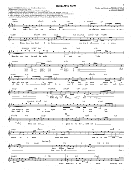 page one of Here And Now (Lead Sheet / Fake Book)