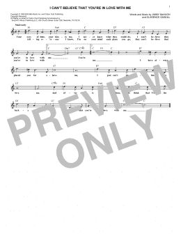 page one of I Can't Believe That You're In Love With Me (Lead Sheet / Fake Book)