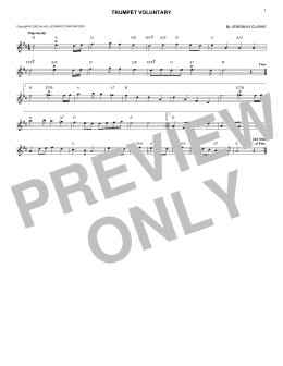 page one of Trumpet Voluntary (Lead Sheet / Fake Book)