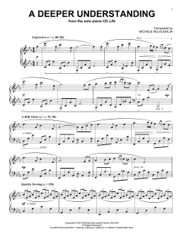 page one of A Deeper Understanding (Piano Solo)
