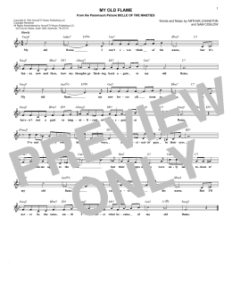 page one of My Old Flame (Lead Sheet / Fake Book)