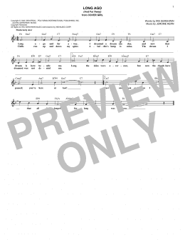 page one of Long Ago (And Far Away) (Lead Sheet / Fake Book)