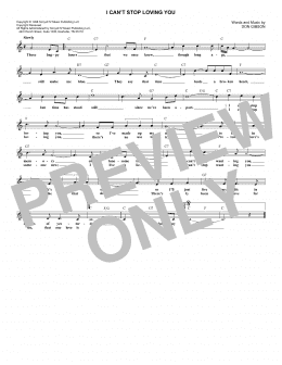 page one of I Can't Stop Loving You (Lead Sheet / Fake Book)
