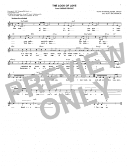 page one of The Look Of Love (Lead Sheet / Fake Book)