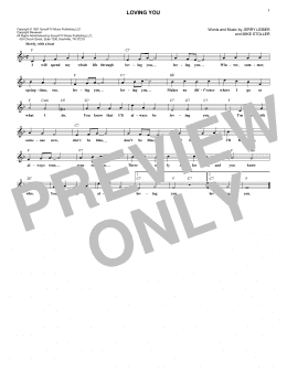 page one of Loving You (Lead Sheet / Fake Book)