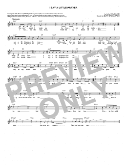page one of I Say A Little Prayer (Lead Sheet / Fake Book)