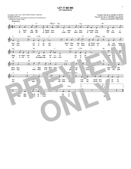 page one of Let It Be Me (Je T'appartiens) (Lead Sheet / Fake Book)