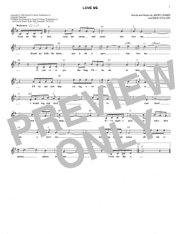 page one of Love Me (Lead Sheet / Fake Book)