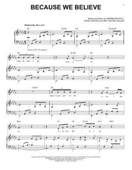 page one of Because We Believe (Piano & Vocal)
