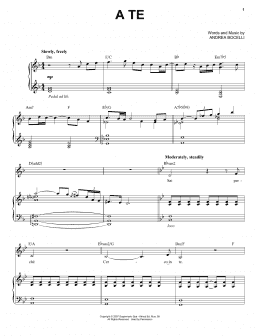 page one of A Te (Piano & Vocal)