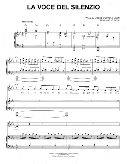 page one of La Voce Del Silenzio (Piano & Vocal)