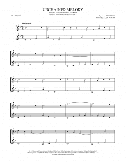 page one of Unchained Melody (Clarinet Duet)