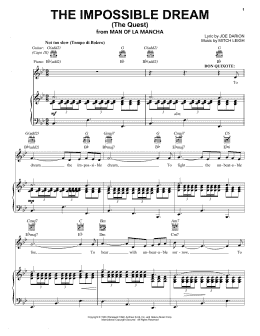 page one of The Impossible Dream (The Quest) (Vocal Pro + Piano/Guitar)