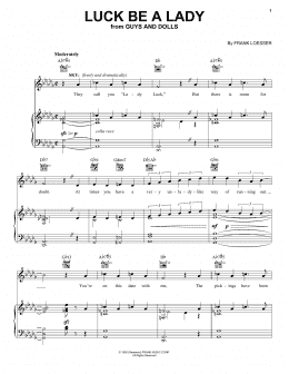 page one of Luck Be A Lady (Vocal Pro + Piano/Guitar)