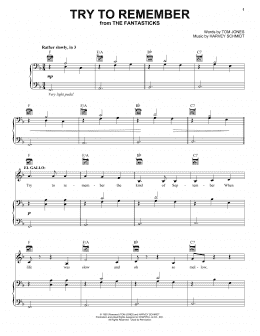 page one of Try To Remember (Vocal Pro + Piano/Guitar)