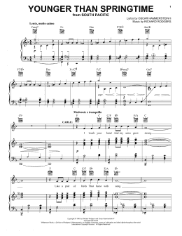 page one of Younger Than Springtime (Vocal Pro + Piano/Guitar)