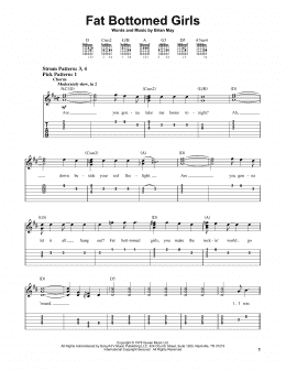 page one of Fat Bottomed Girls (Easy Guitar Tab)
