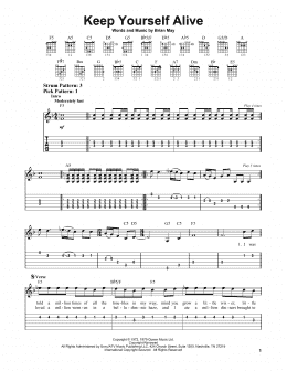 page one of Keep Yourself Alive (Easy Guitar Tab)
