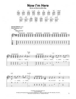 page one of Now I'm Here (Easy Guitar Tab)