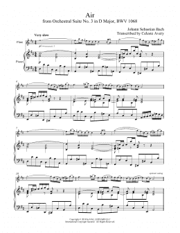 page one of Air (Air On The G String) (Flute and Piano)