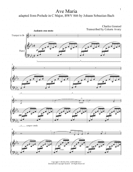 page one of Ave Maria (Trumpet and Piano)