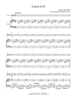 page one of Canon In D (Cello and Piano)