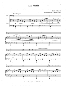 page one of Ave Maria, Op. 52, No. 6 (Cello and Piano)