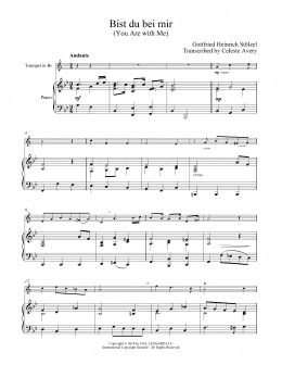 page one of Bist du bei mir (You Are With Me) (Trumpet and Piano)