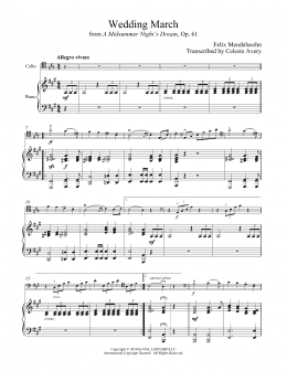 page one of Wedding March (Cello and Piano)