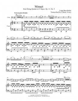 page one of Minuet (Cello and Piano)
