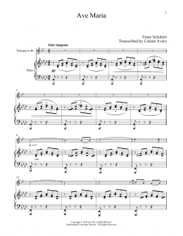 page one of Ave Maria, Op. 52, No. 6 (Trumpet and Piano)
