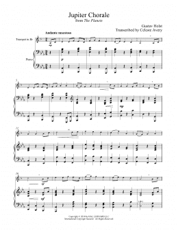 page one of Jupiter (Trumpet and Piano)