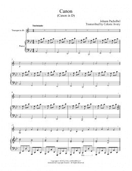 page one of Canon In D (Trumpet and Piano)