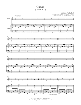 page one of Canon In D (Flute and Piano)