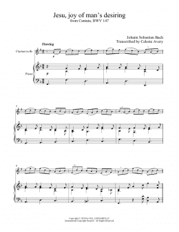 page one of Jesu, Joy Of Man's Desiring (Clarinet and Piano)