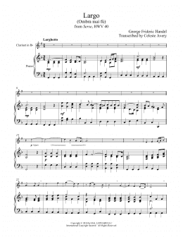 page one of Ombra Mai Fu (Clarinet and Piano)