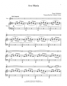 page one of Ave Maria, Op. 52, No. 6 (Flute and Piano)