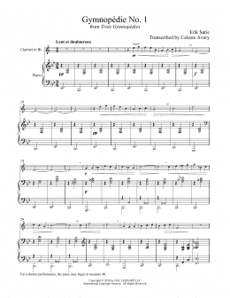 page one of Gymnopedie No. 1 (Clarinet and Piano)