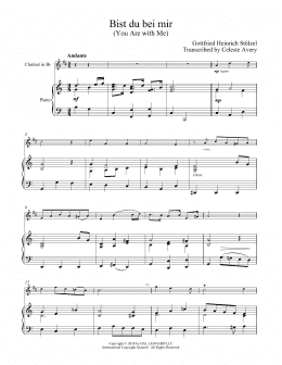 page one of Bist du bei mir (You Are With Me) (Clarinet and Piano)