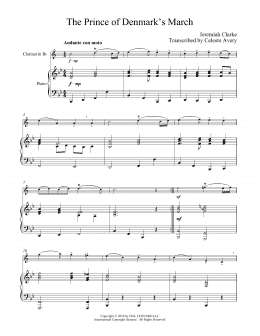 page one of Trumpet Voluntary (Clarinet and Piano)