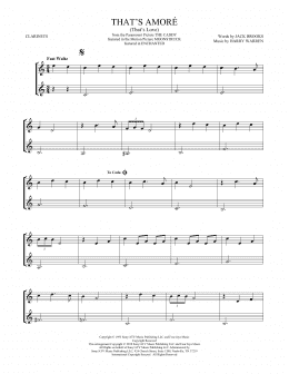 page one of That's Amore (That's Love) (Clarinet Duet)